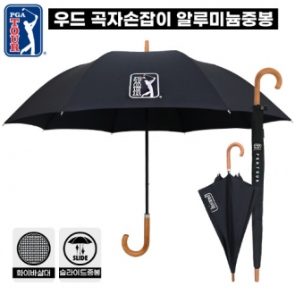 [PGA] 70수동 블랙우드핸들 슬라이드 장우산
